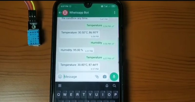 Arduino blog: Temperature and Humidity Monitor Using Whatsapp and ESP32 